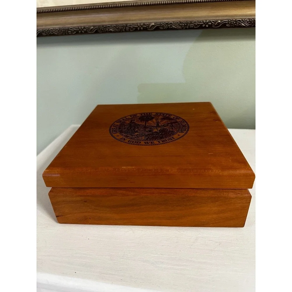 State of FLorida wooden keepsake box rare